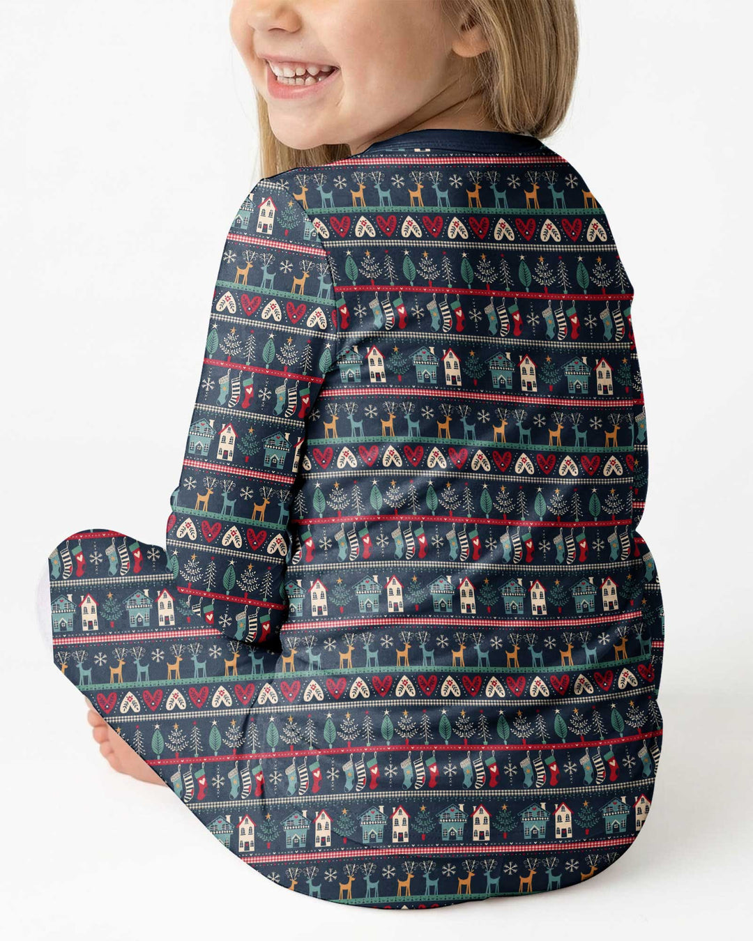 Vintage Nordic Christmas Bamboo Two Piece Long Sleeve Pajama Set