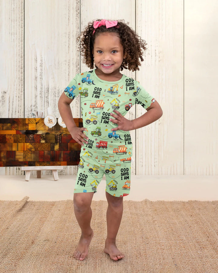 Zweiteiliges Pyjama-Set mit kurzen Ärmeln und Shorts im Sommer-Design