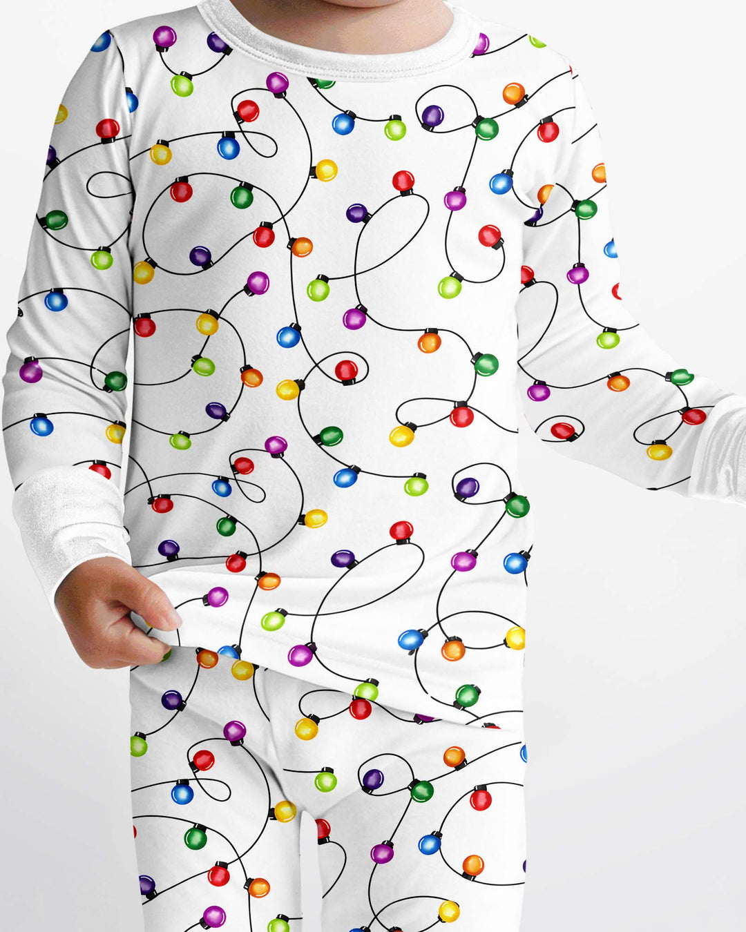 Baby's First Christmas Lights Pajamas Bamboo Two Piece Long Sleeve Pajama Set