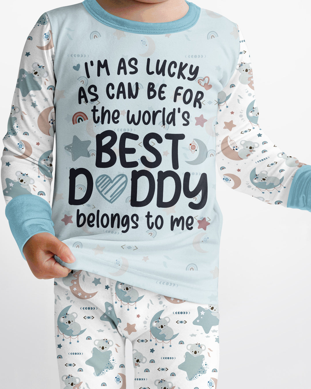 The World's Best Daddy Belongs To Me Bamboo Two Piece Long Sleeve Pajama Set