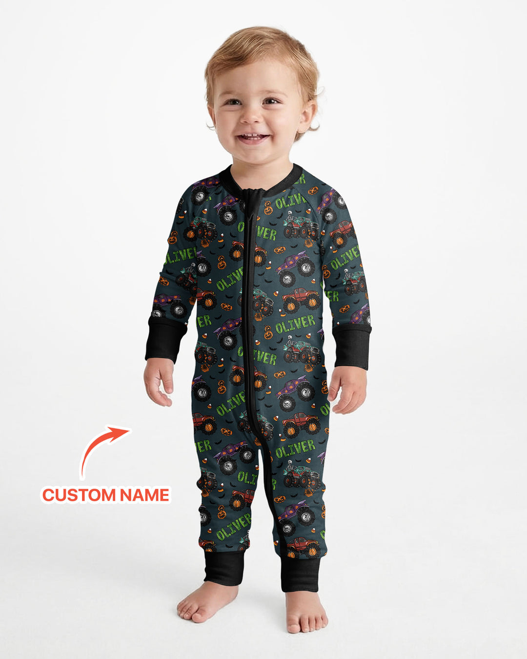 Custom Name Haunted Monster Trucks  Bamboo Convertible Zippy