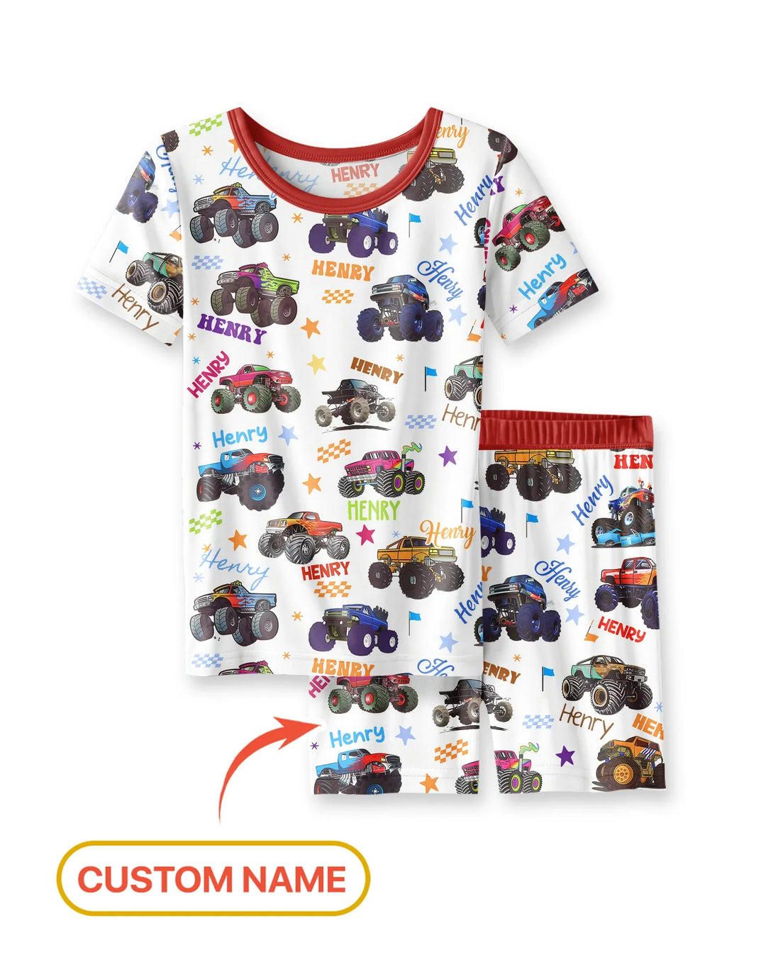 Zweiteiliges Pyjama-Set mit kurzen Ärmeln und Shorts im Sommer-Design
