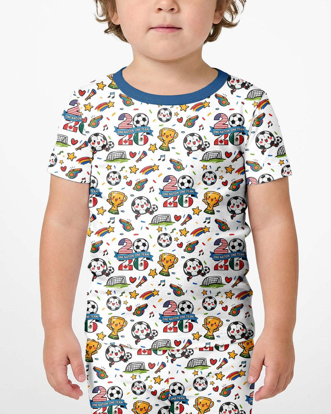 Template Zweiteiliges Pyjama-Set mit kurzen Ärmeln und Shorts