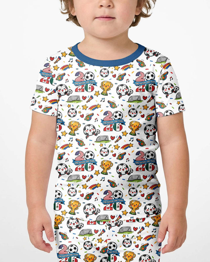 Template Zweiteiliges Pyjama-Set mit kurzen Ärmeln und Shorts