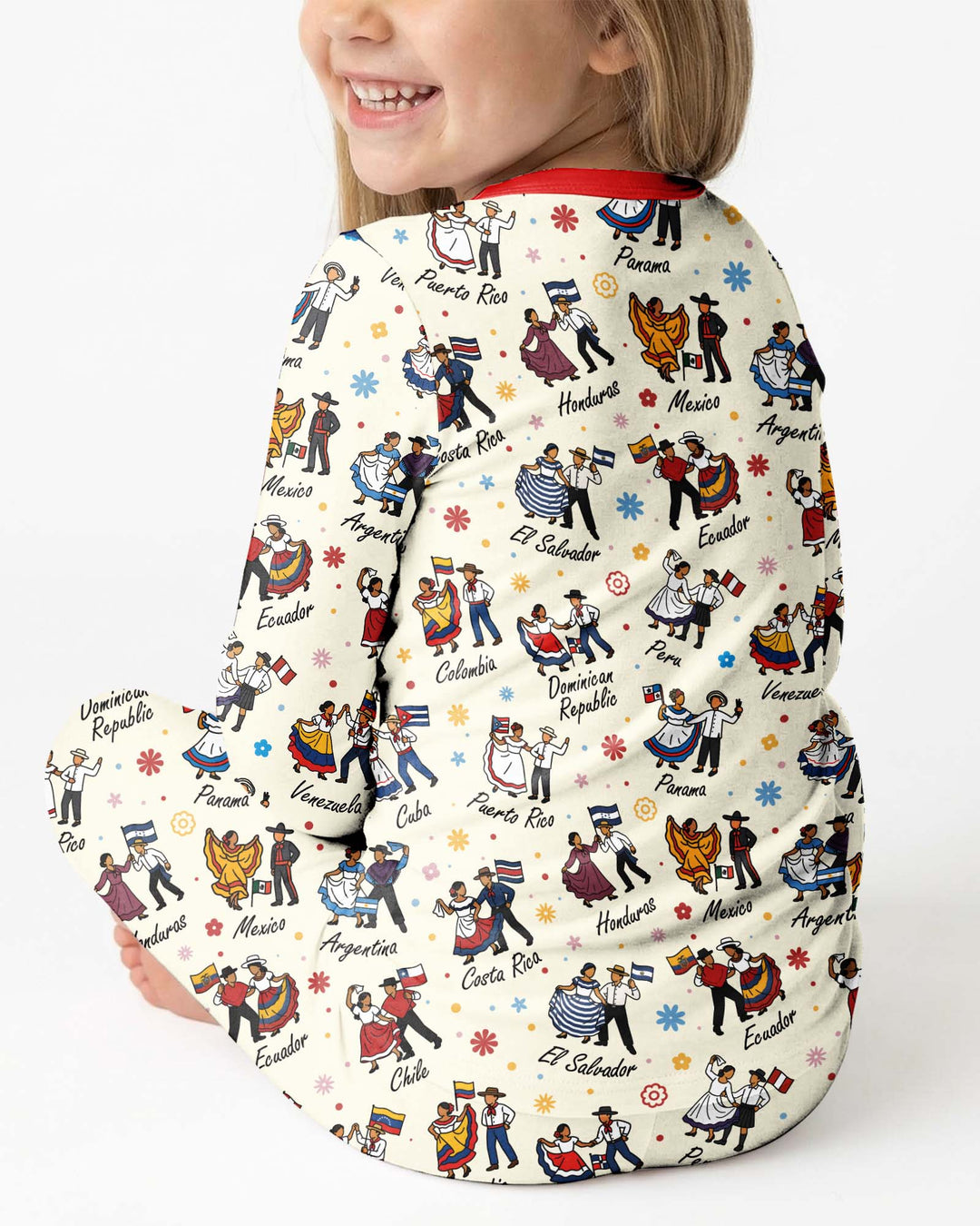 Zweiteiliges Langarm-Pyjama-Set mit Sommerfrüchten