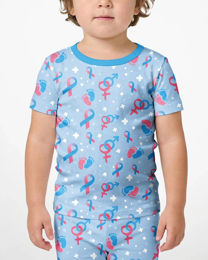 Template Zweiteiliges Pyjama-Set mit kurzen Ärmeln und Shorts