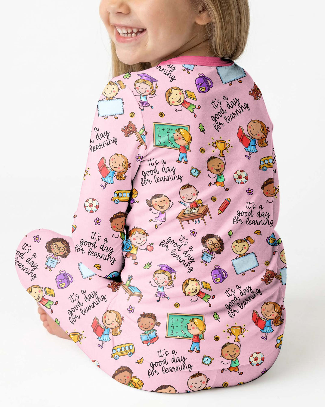 Zweiteiliges Langarm-Pyjama-Set mit Sommerfrüchten