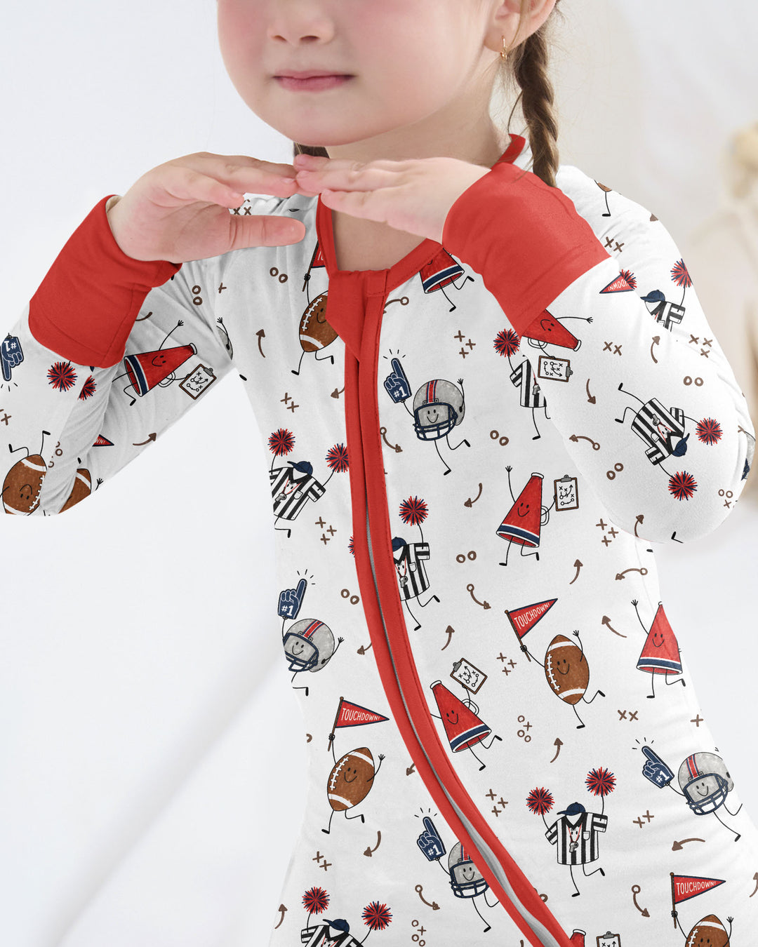 Happy Football Doodles Bamboo Convertible Zippy