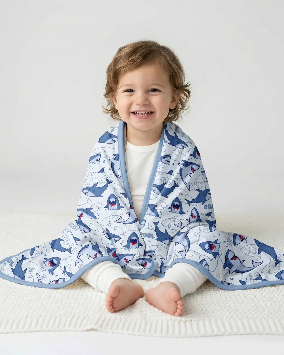 Big Sharks Attack Bamboo Blanket