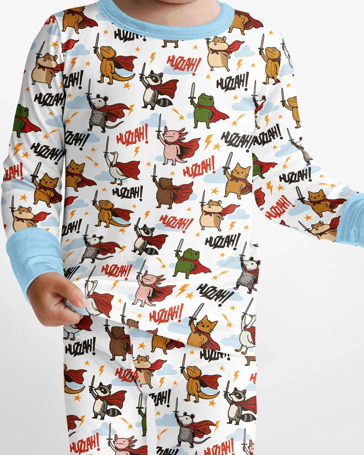 Zweiteiliges Langarm-Pyjama-Set mit Sommerfrüchten