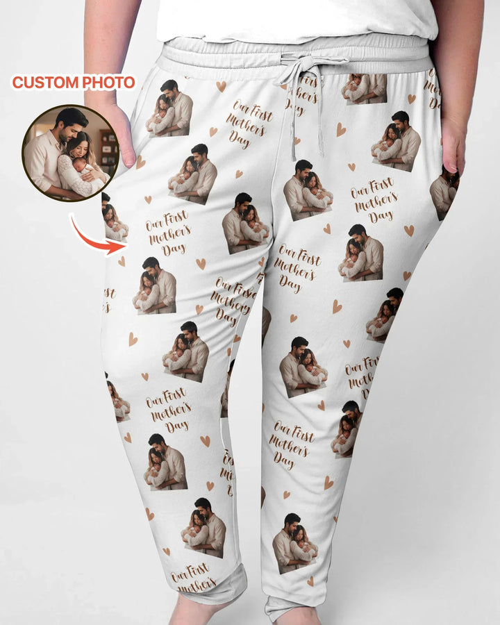 Personalisierte Foto Unser erstes als Eltern Bambus Damen Pyjama Set