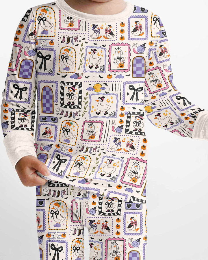 Just a Goose Halloween Bamboo Two Piece Long Sleeve Pajama Set