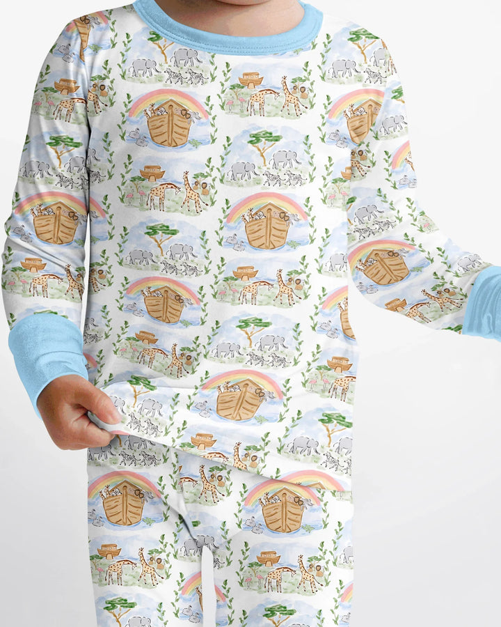 Zweiteiliges Langarm-Pyjama-Set mit Sommerfrüchten