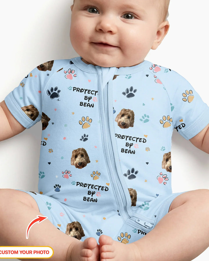 Gerippte Babykleidung mit individuellem Foto - Weich &amp; Skizzenhaft