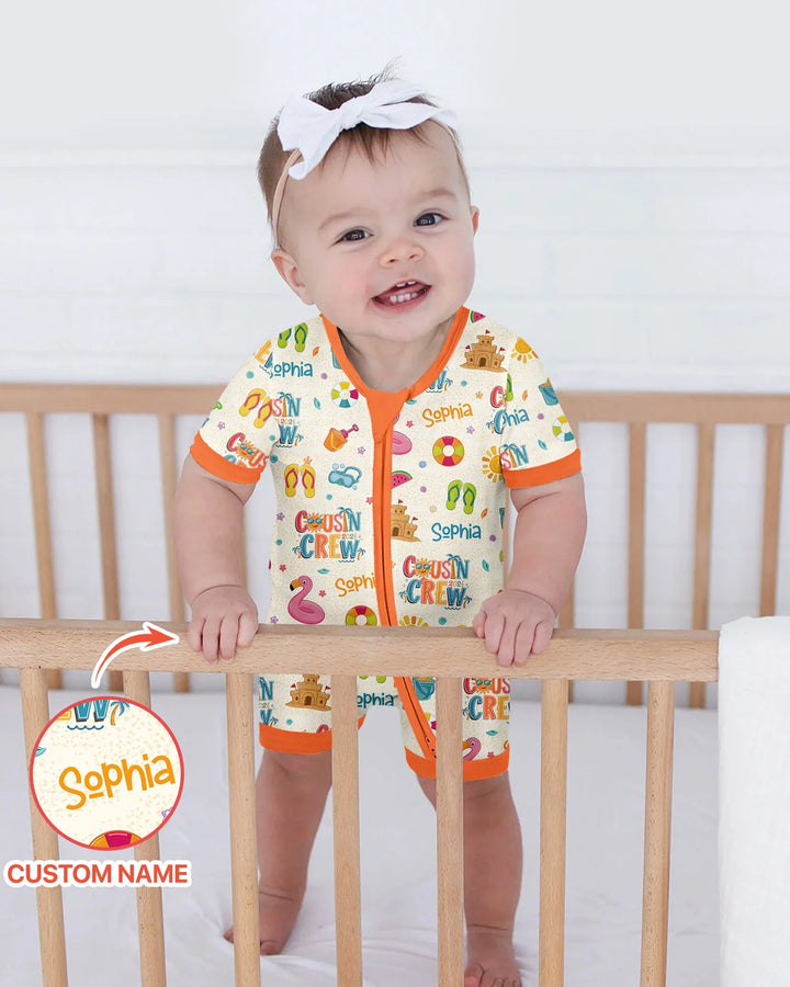 Custom Name Summer 2026 Cousin Crew Bamboo Shorty Zippy