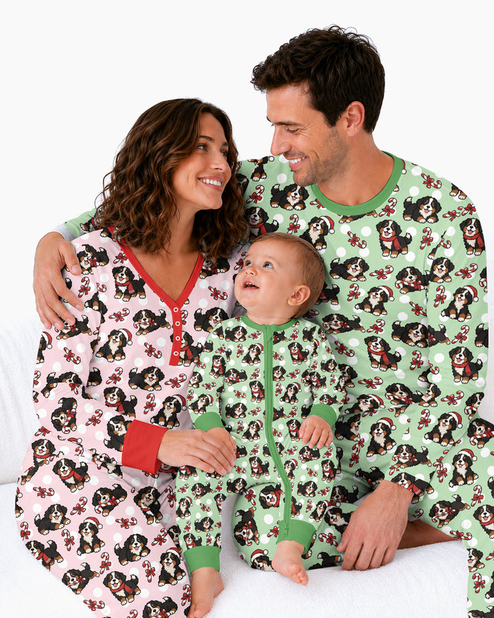 Holiday Bernese Mountain Christmas Dog Bamboo Women Pajama Set