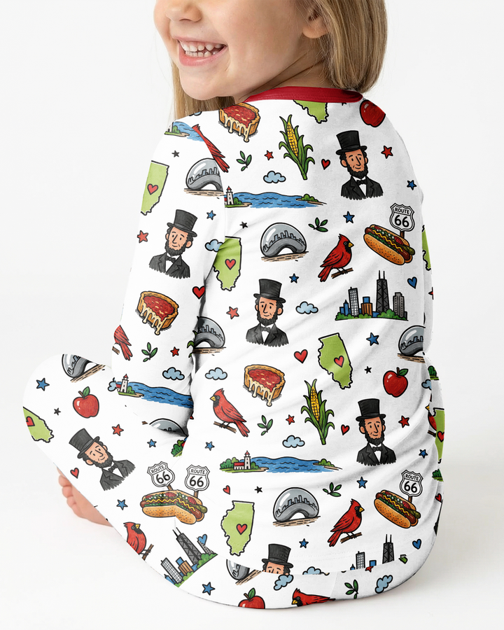 Someone in Illinois Loves Me Bamboo Two Piece Long Sleeve Pajama Set