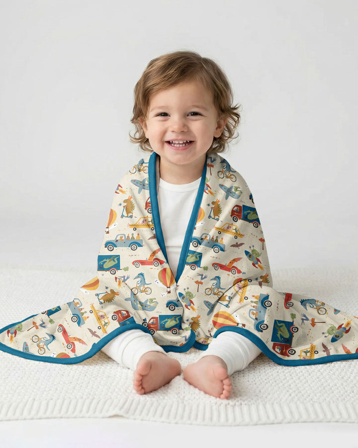 Monsters on the Move Bamboo Blanket