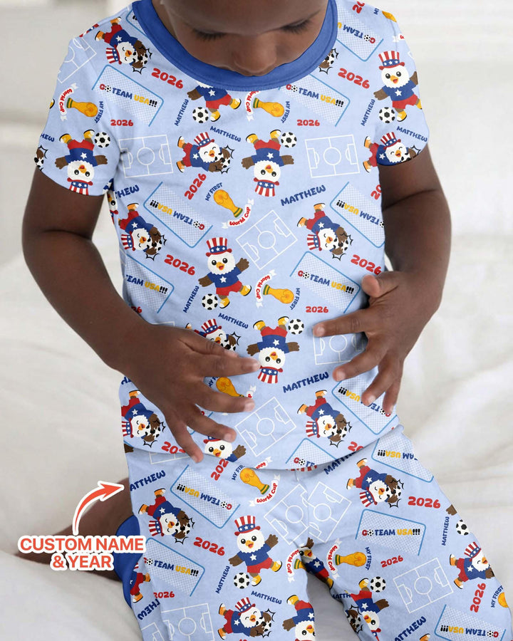 Zweiteiliges, kurzärmliges Pyjama-Set mit Marienkäfern