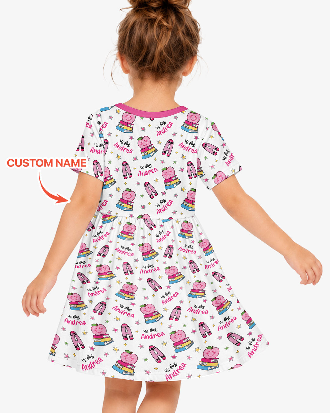 Custom Name Crayon Alphabet Bamboo Twirl Dress