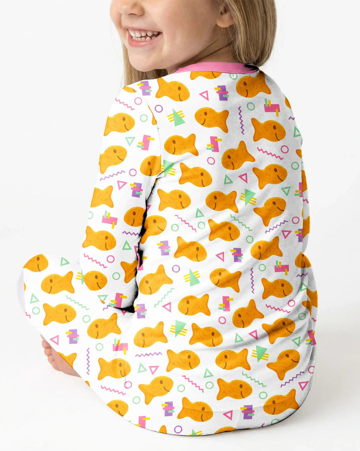 Zweiteiliges Langarm-Pyjama-Set mit Sommerfrüchten