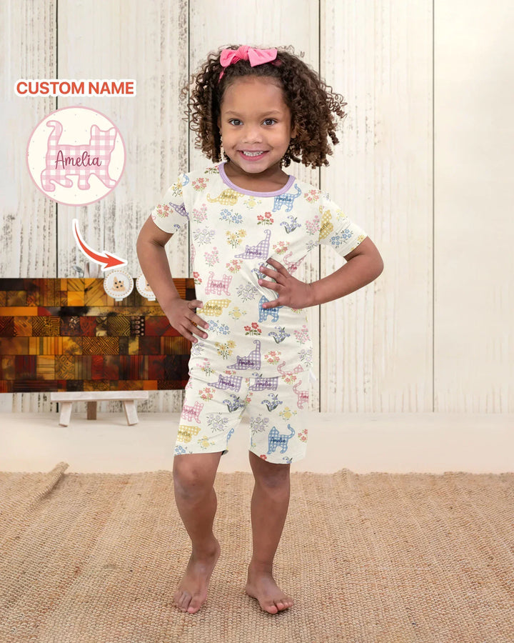 Zweiteiliges Pyjama-Set mit kurzen Ärmeln und Shorts im Sommer-Design