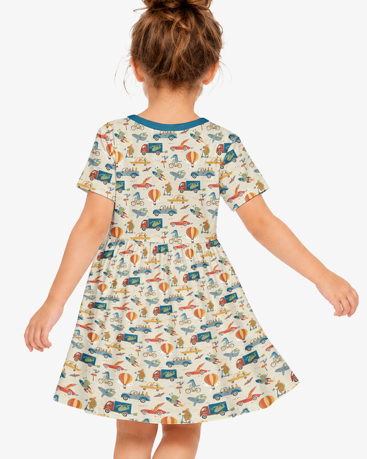 Monsters on the Move Bamboo Twirl Dress