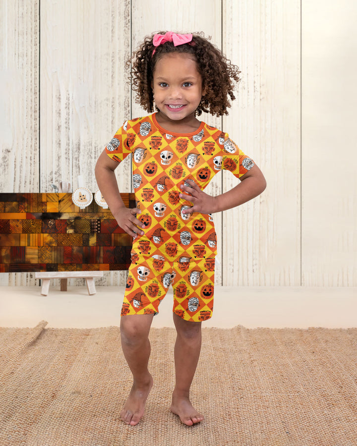 Monster Mix Bamboo Two Piece Short Sleeve Shorts Pajama Set