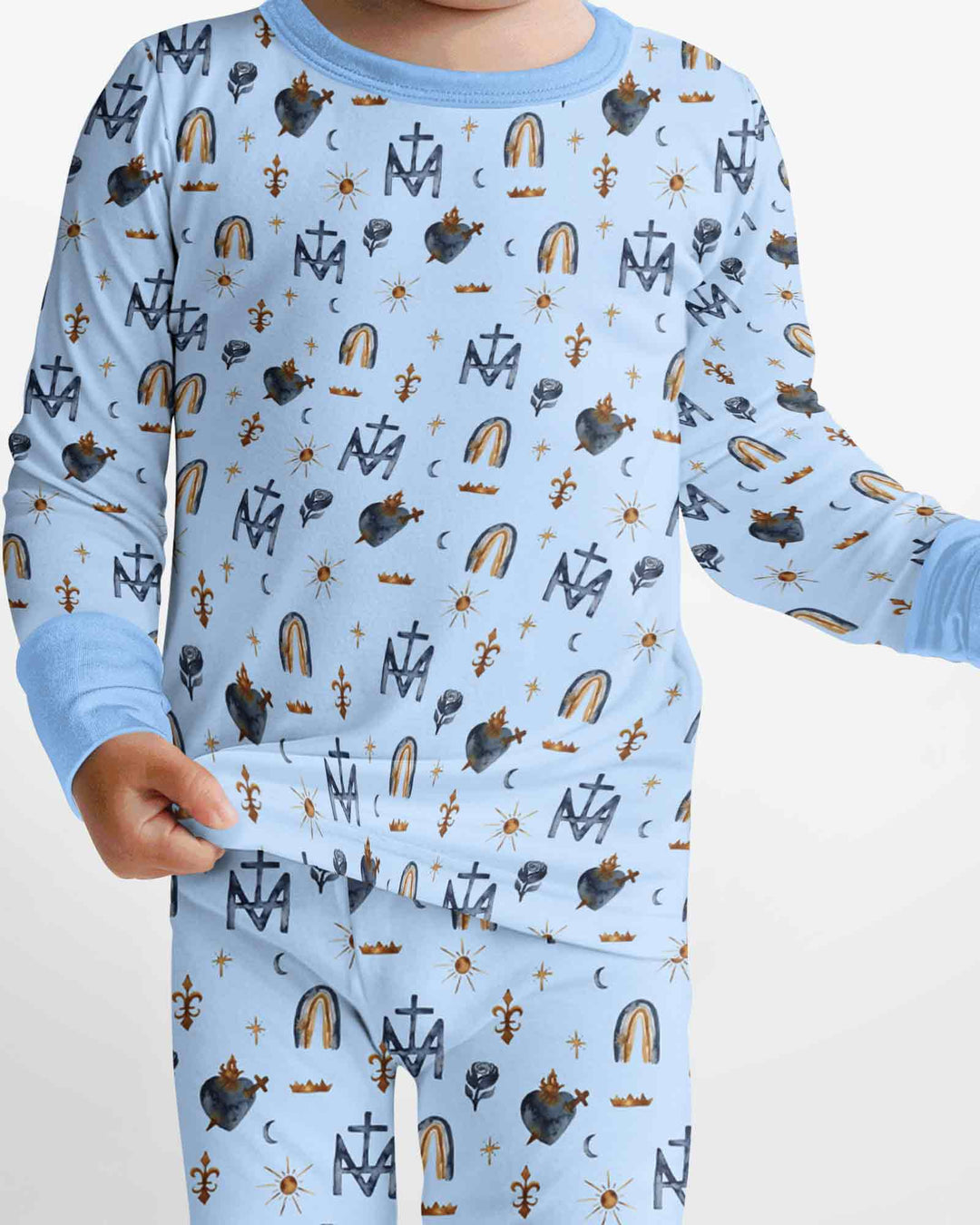 Zweiteiliges Langarm-Pyjama-Set mit Sommerfrüchten