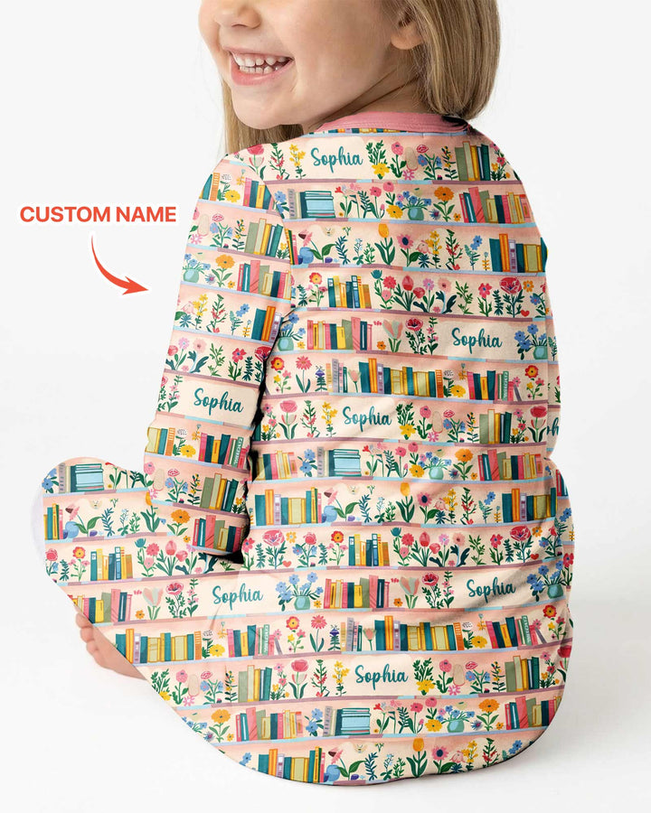 Personalized Book Lover Bamboo Two Piece Long Sleeve Pajama Set