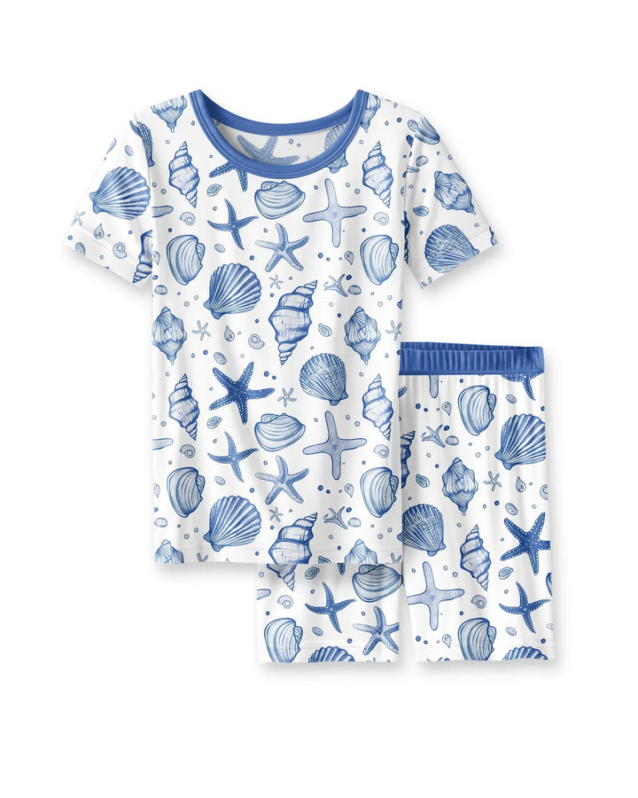 Template Zweiteiliges Pyjama-Set mit kurzen Ärmeln und Shorts