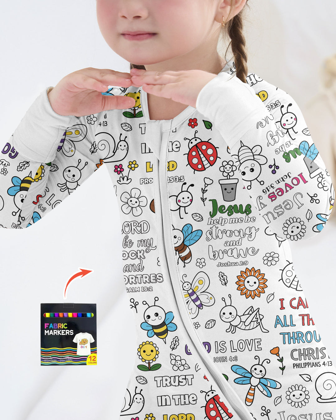 Joyful Garden Bible Verse Colorable Bamboo Convertible Zippy