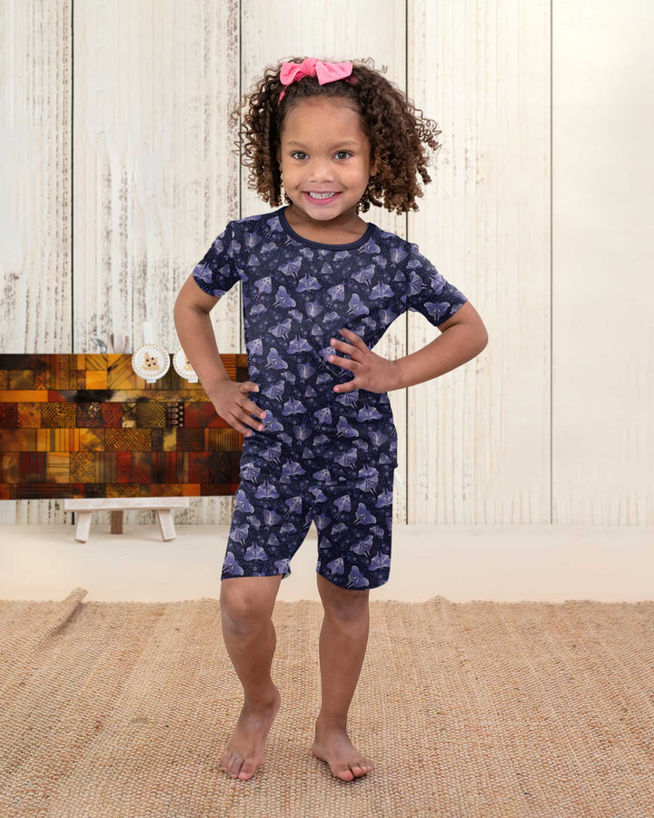 Very Peri Moths Bamboo Two Piece Short Sleeve Shorts Pajama Set