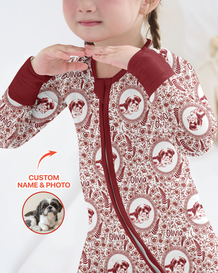 Custom Pet Photo Chinoiserie Garden Bamboo Convertible Zippy