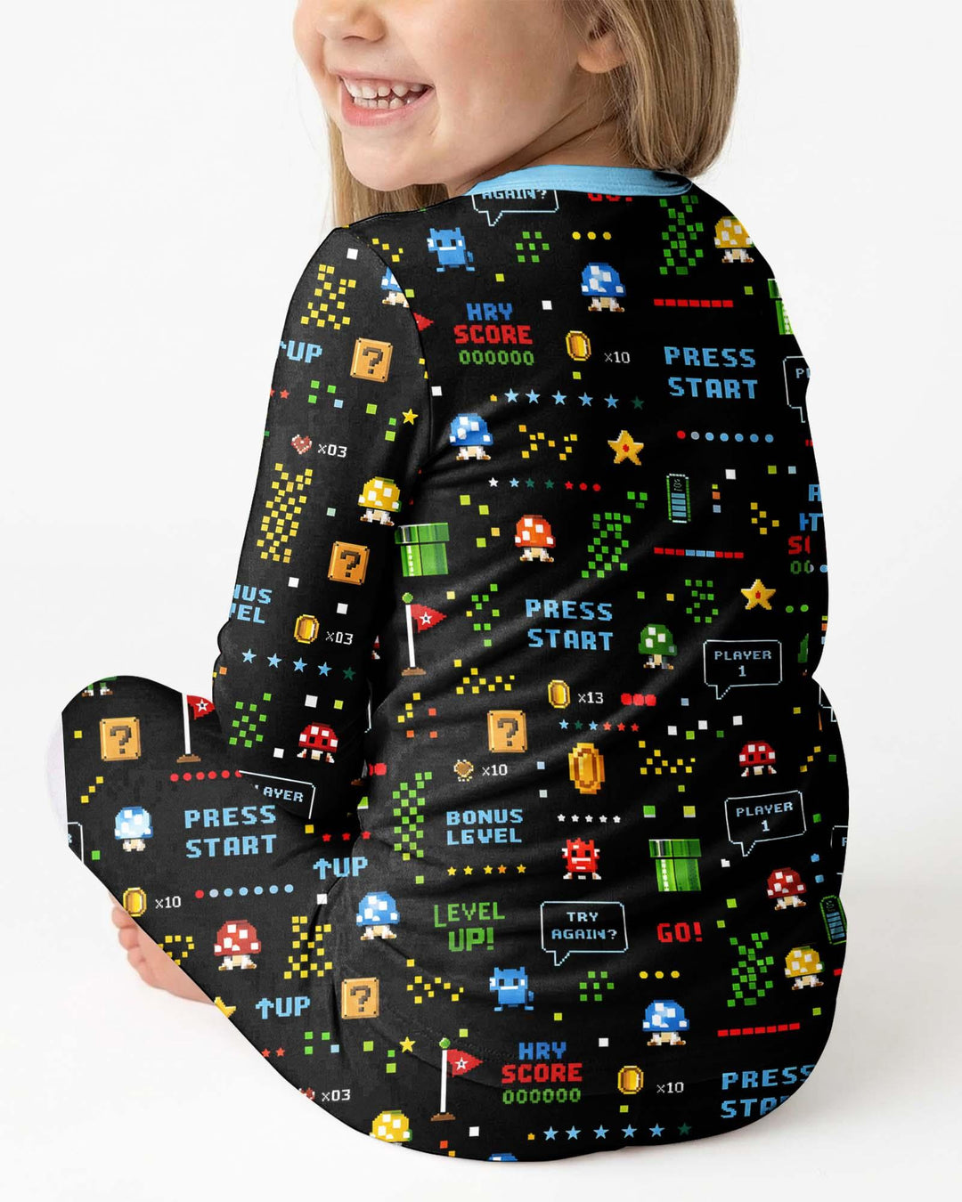 Zweiteiliges Langarm-Pyjama-Set mit Sommerfrüchten