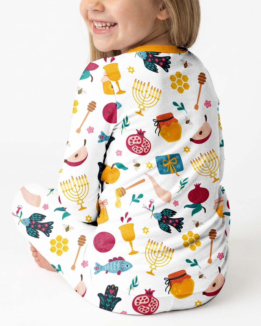 Zweiteiliges Langarm-Pyjama-Set mit Sommerfrüchten