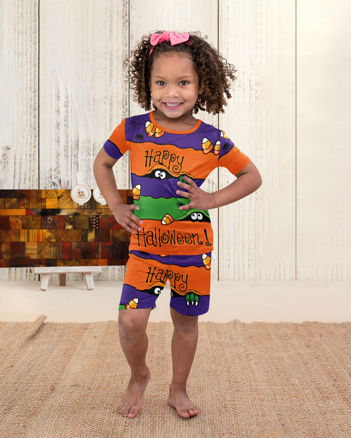 Happy Halloween Bamboo Two Piece Short Sleeve Shorts Pajama Set