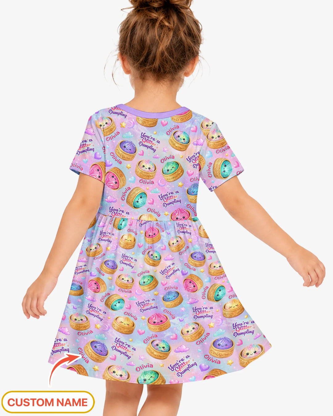 Custom Name You're A Glitter Dumpling  Bamboo Twirl Dress