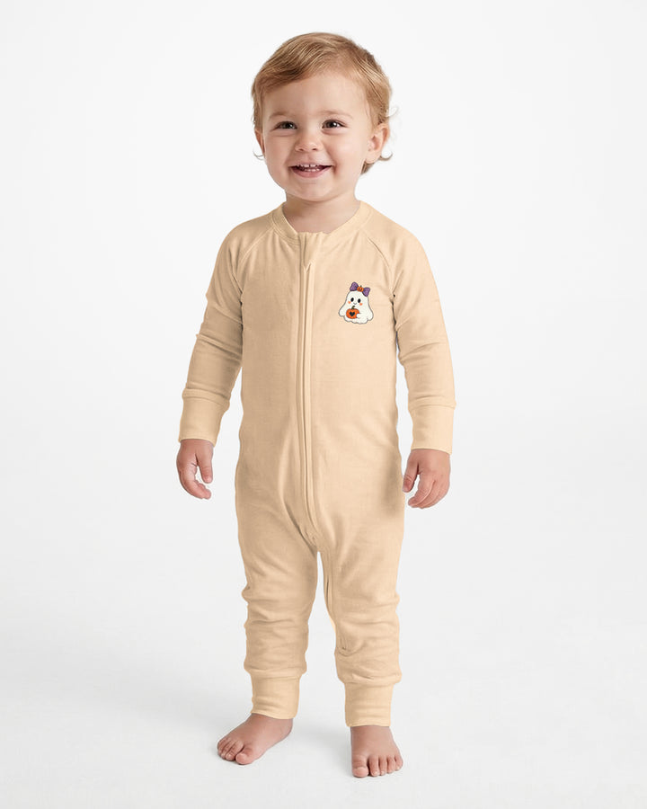 Custom Name Cute Ghost Pumpkin Spooky Season Bamboo Convertible Zippy