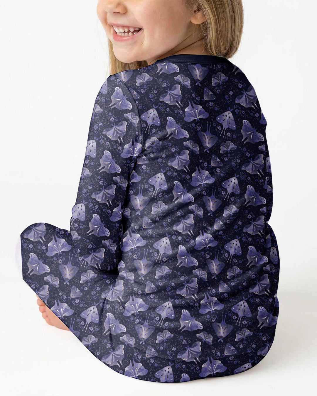 Very Peri Moths Bamboo Two Piece Long Sleeve Pajama Set