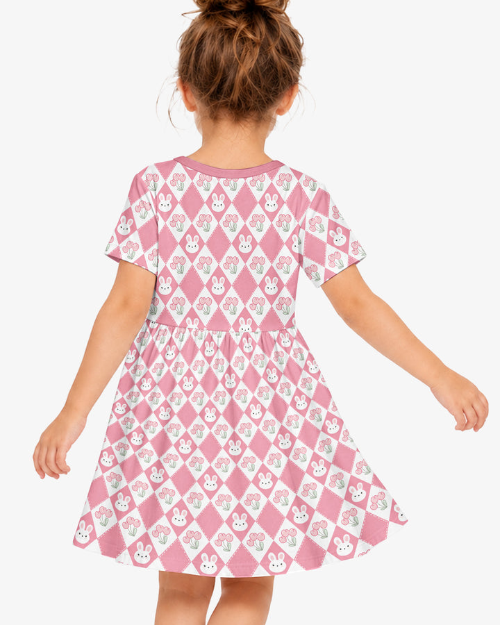 Custom Name When I Wake Up Bunny Birthday Bamboo Twirl Dress