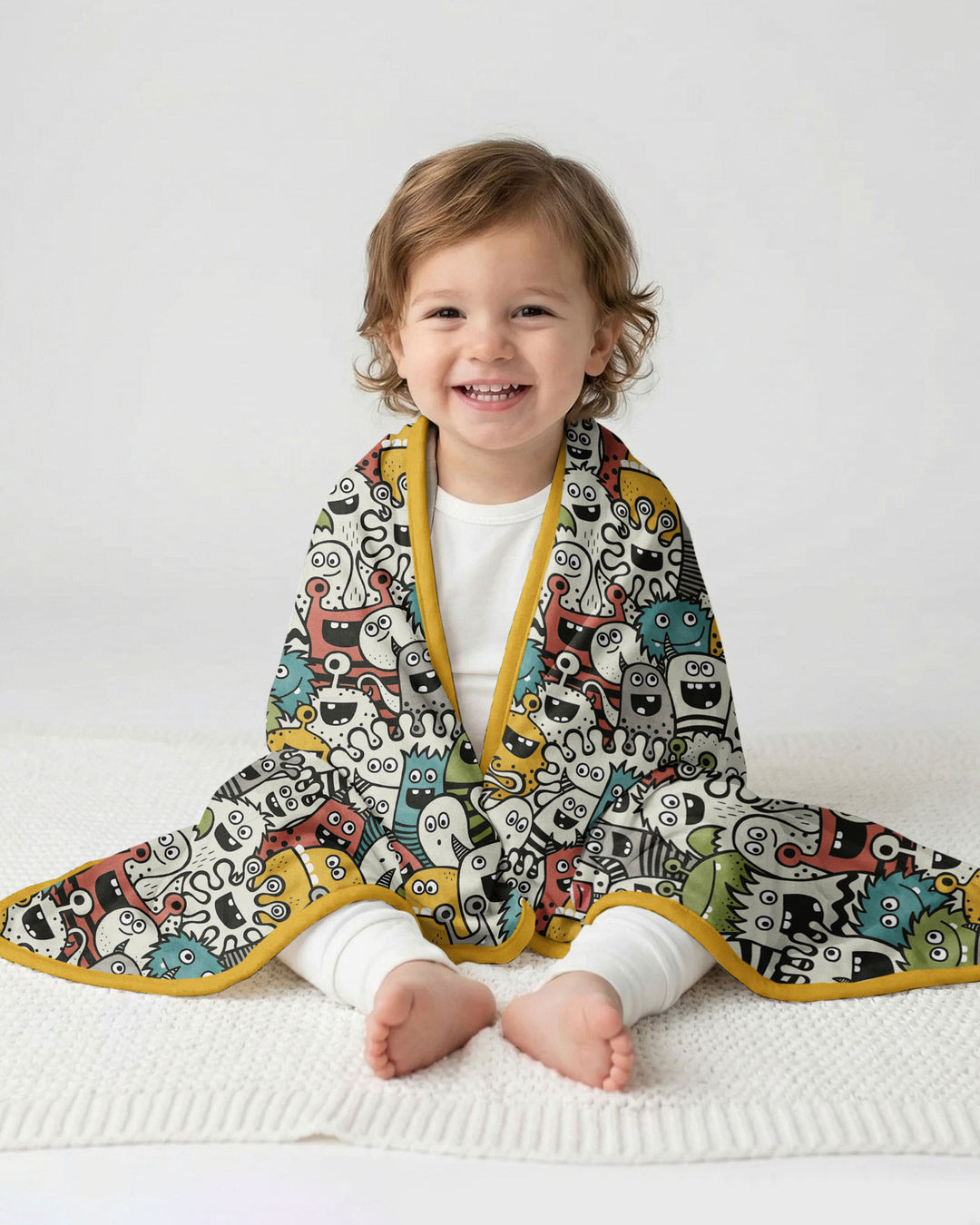 Monsters And Friends Bamboo Blanket