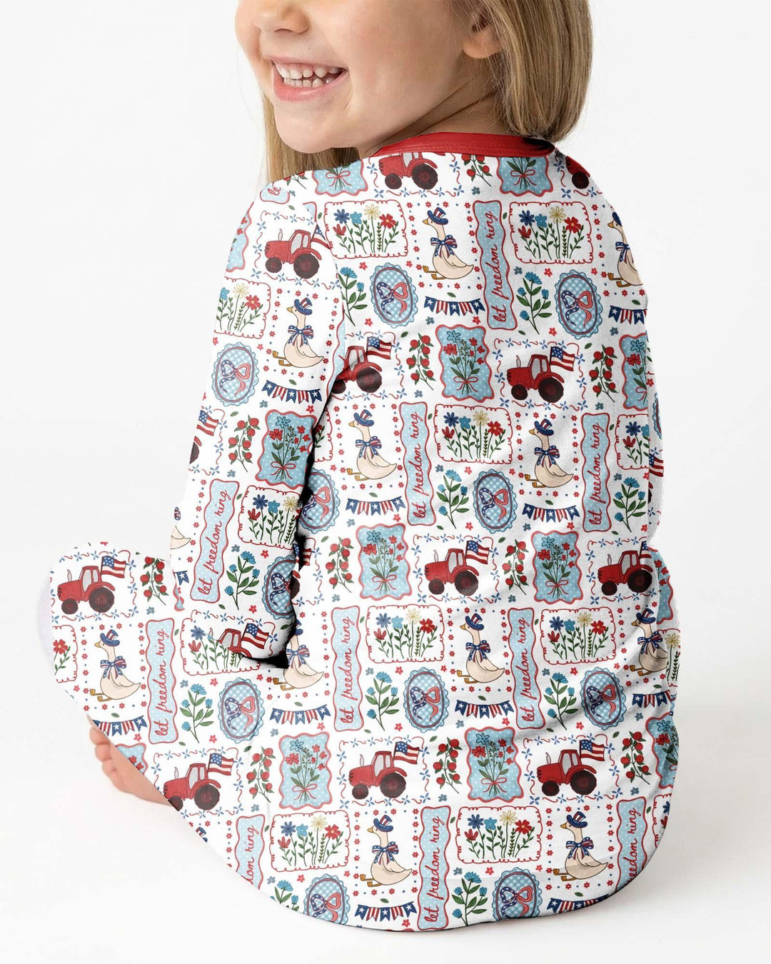 Zweiteiliges Langarm-Pyjama-Set mit Sommerfrüchten