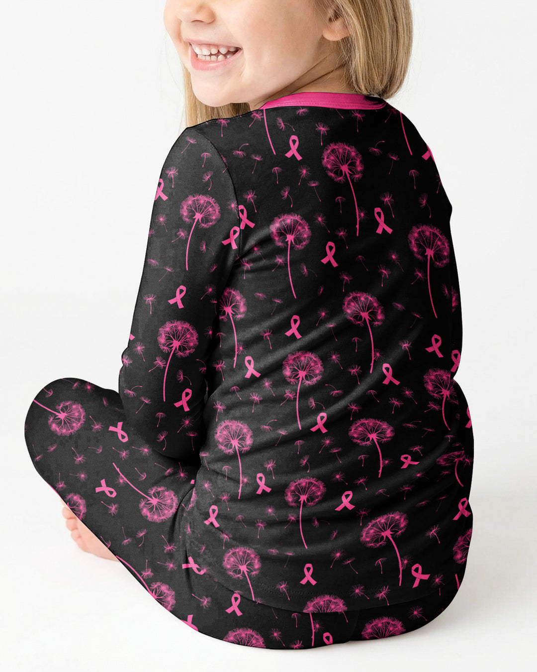 Dandelion Pink For Mom Bamboo Two Piece Long Sleeve Pajama Set