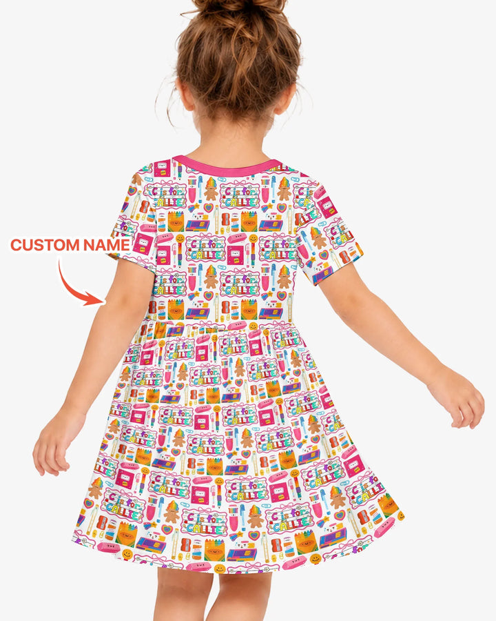 Custom Name Classroom Cuties Bamboo Twirl Dress