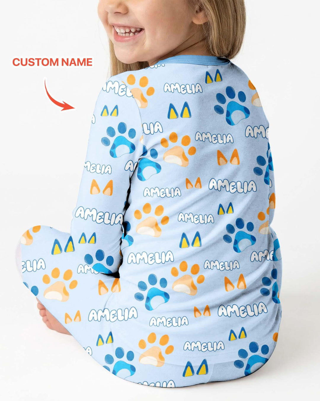 Zweiteiliges Langarm-Pyjama-Set mit Sommerfrüchten