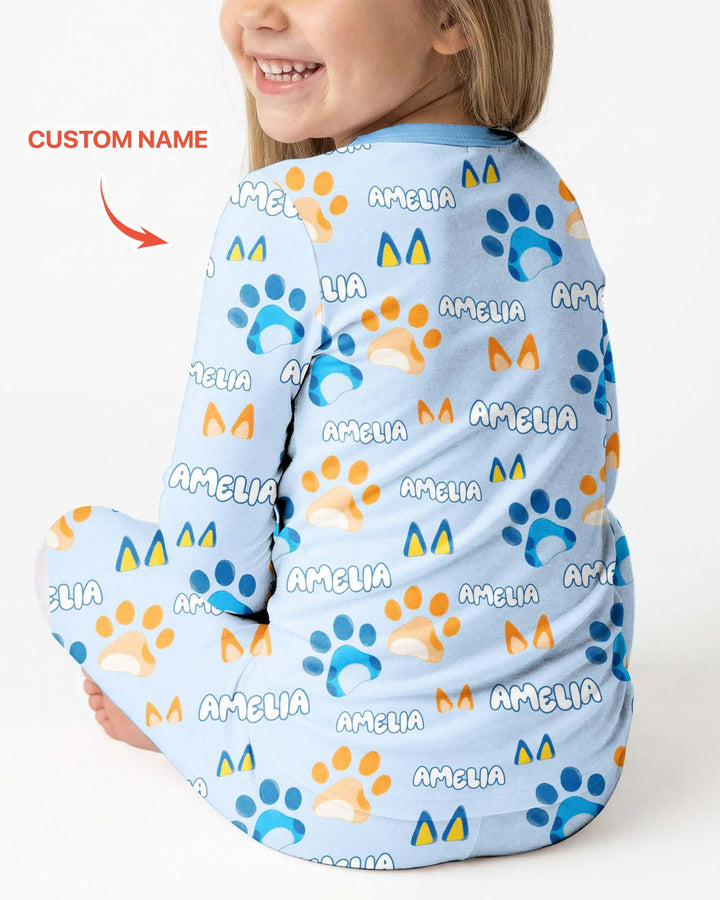 Zweiteiliges Langarm-Pyjama-Set mit Sommerfrüchten