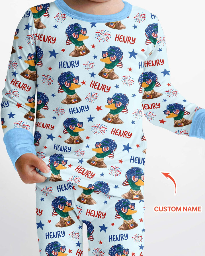 Zweiteiliges Langarm-Pyjama-Set mit Sommerfrüchten