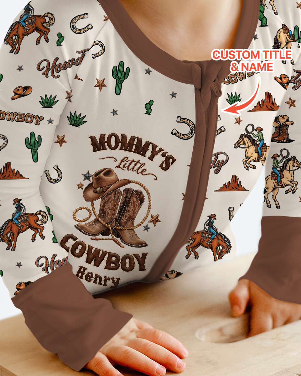 Personalized Family's Little Cowboy Bamboo Convertible Zippy