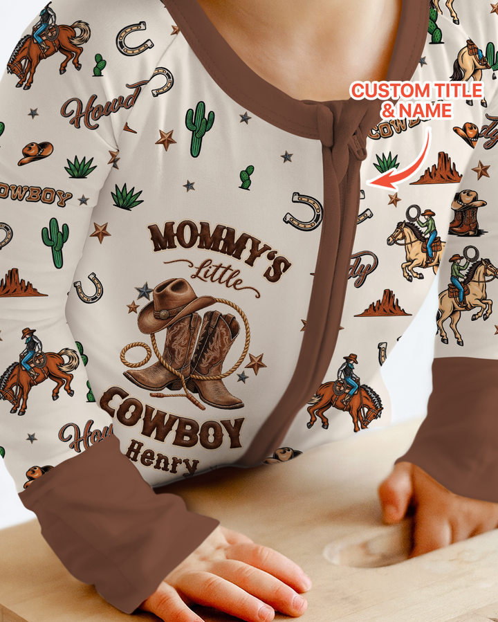 Personalized Family's Little Cowboy Bamboo Convertible Zippy